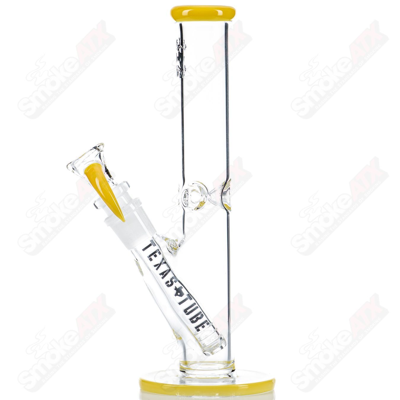 8.5in 14mm (Acid Yellow) Straight Tube Texas Tubes - Smoke ATX 