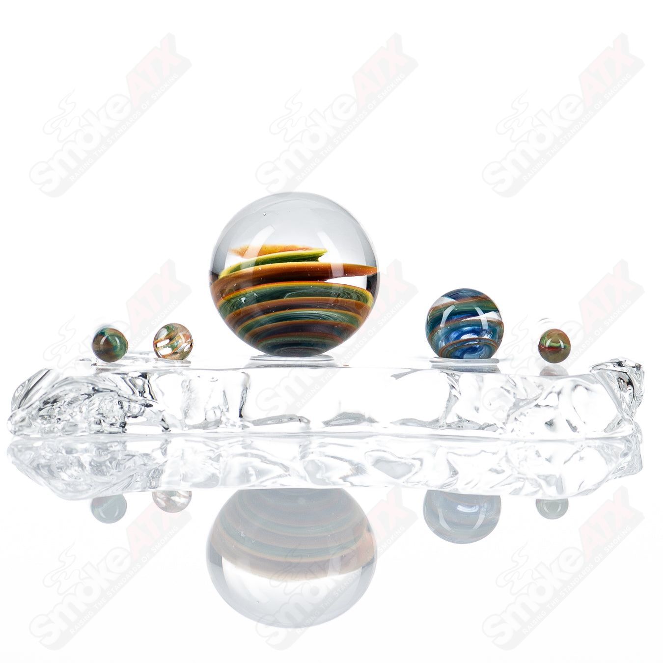 Twisted fritt slurper set by GD glass - Smoke ATX