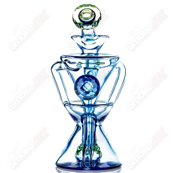 #4 Faceted Two & Through Full-Size Recycler w/ Opal by Captn Chronic - Smoke ATX