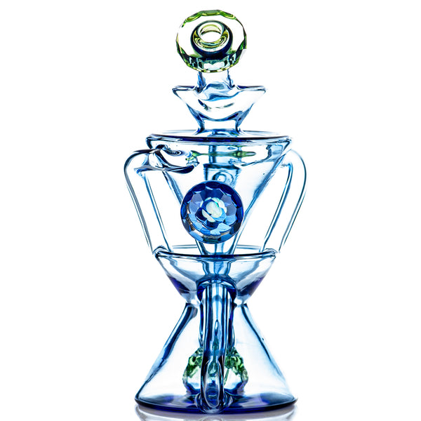 #4 Faceted Two & Through Full-Size Recycler w/ Opal by Captn Chronic - Smoke ATX