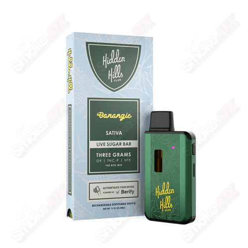 3g Banangie Sativa (D9/THC-P/HTE) Live Sugar Bar Disposable Hidden Hills Club - Smoke ATX 