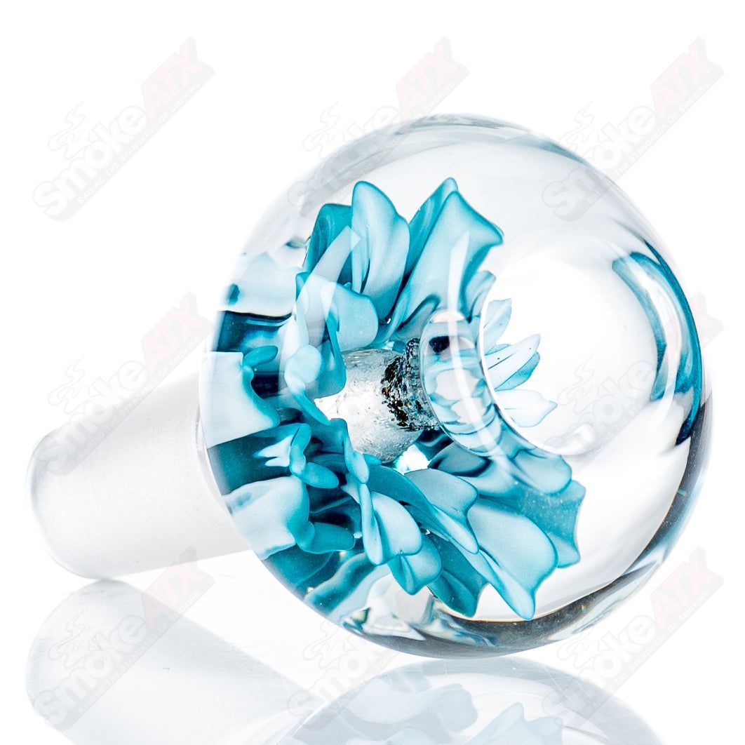 #2 14mm Flower Marble Bowl by Swan Glass - Smoke ATX