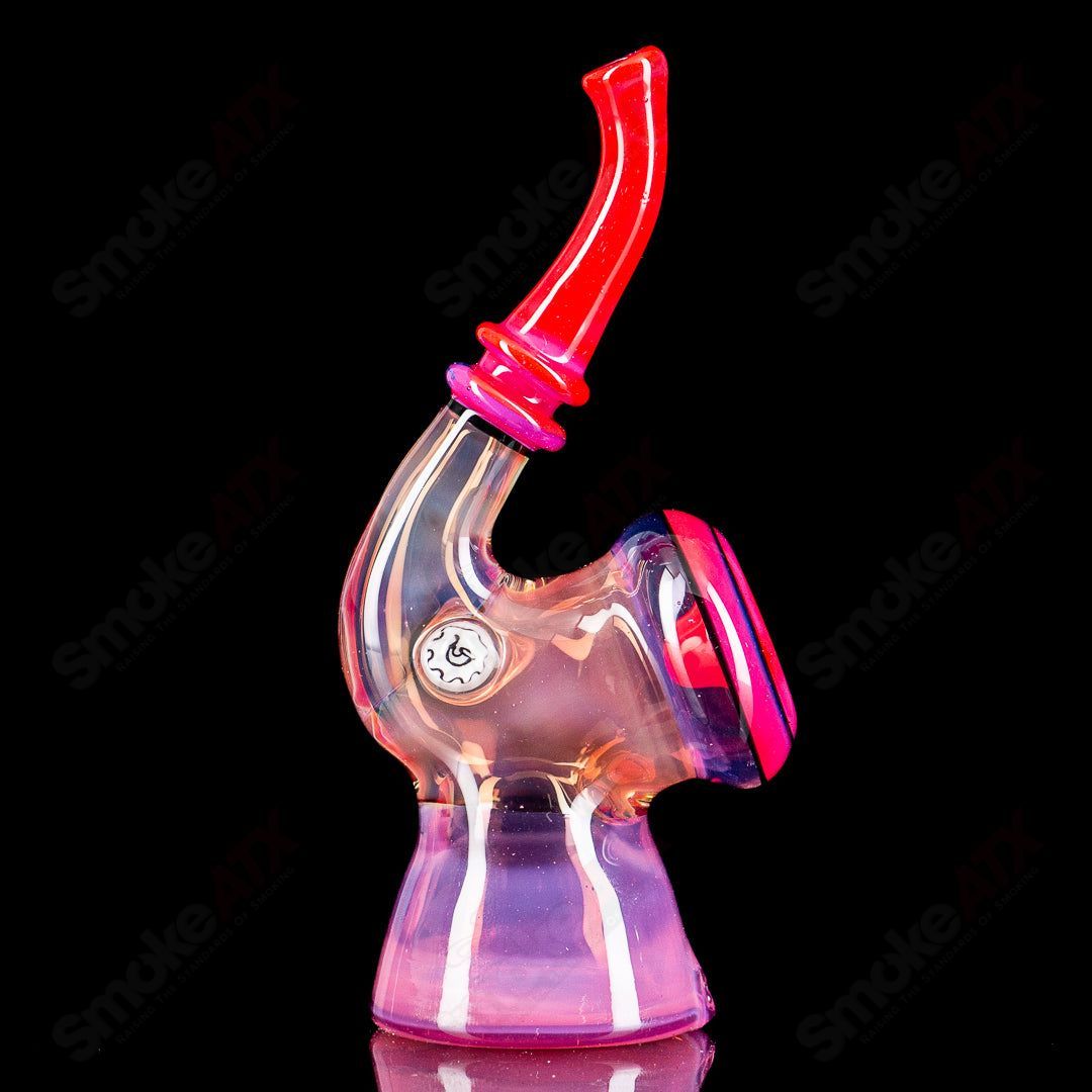 Pink Sherlock Puffco Dry Top by JMass, glass accessory with detailed Sherlock Holmes design for Puffco devices.