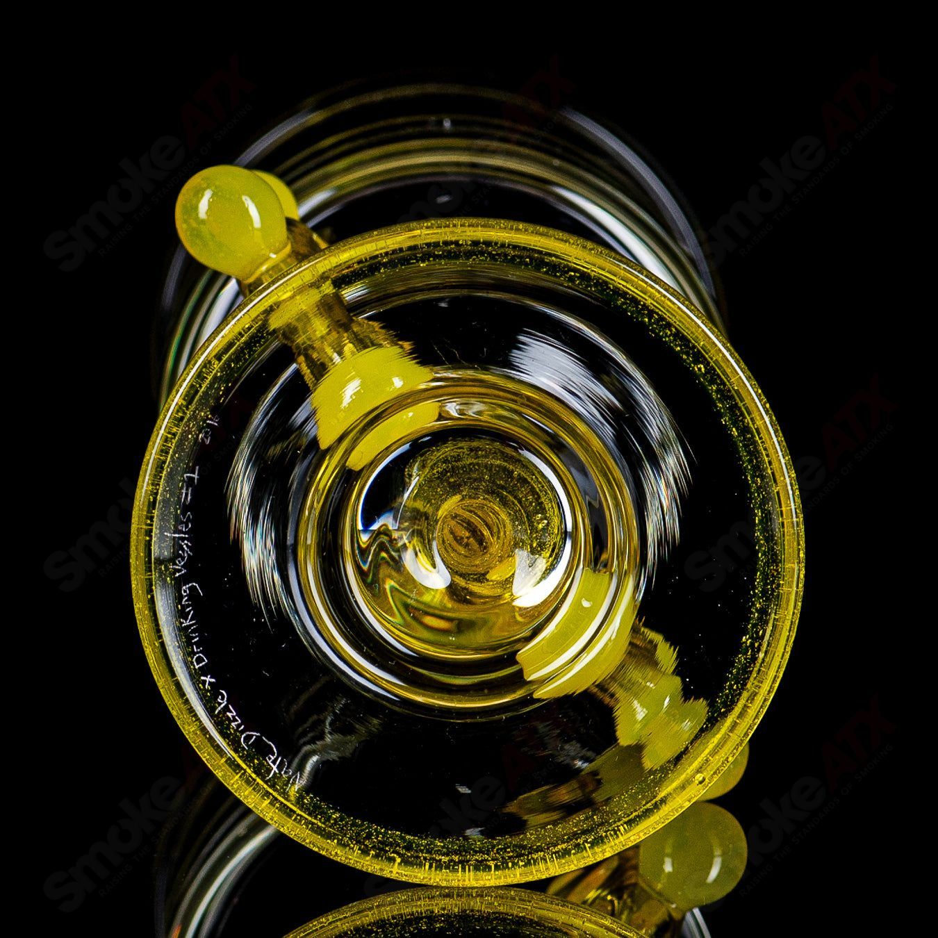 Swiss Perc - Nate Dizzle X Ben Belgrad - (UV) Footed Wine Goblet (Signed #1- 2016) - Smoke ATX