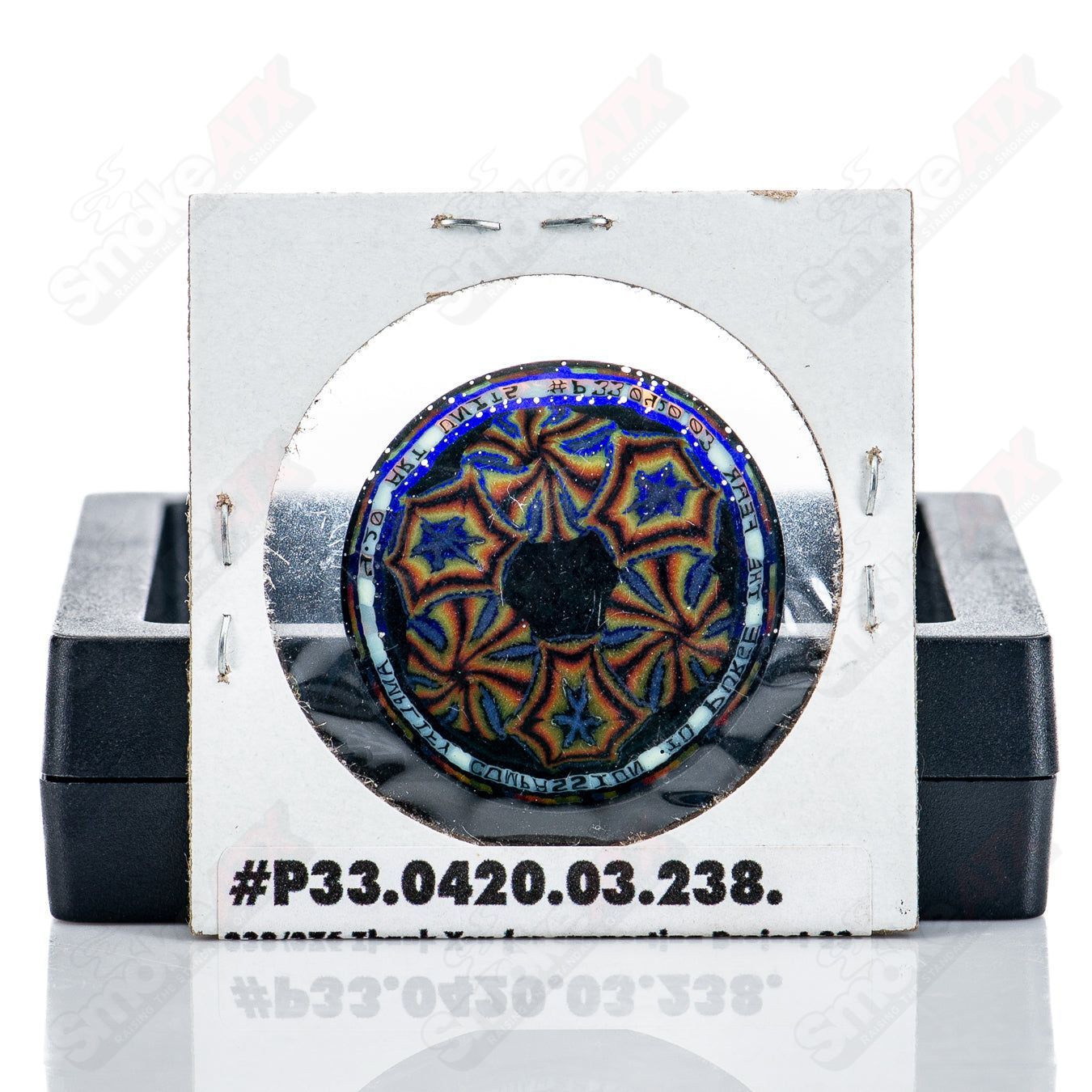 Amplify Compassion To Purge The Fear (AU) Art Unit Borosillicate Murrine Coin Mass Collab Glass for Project 33 - Smoke ATX 