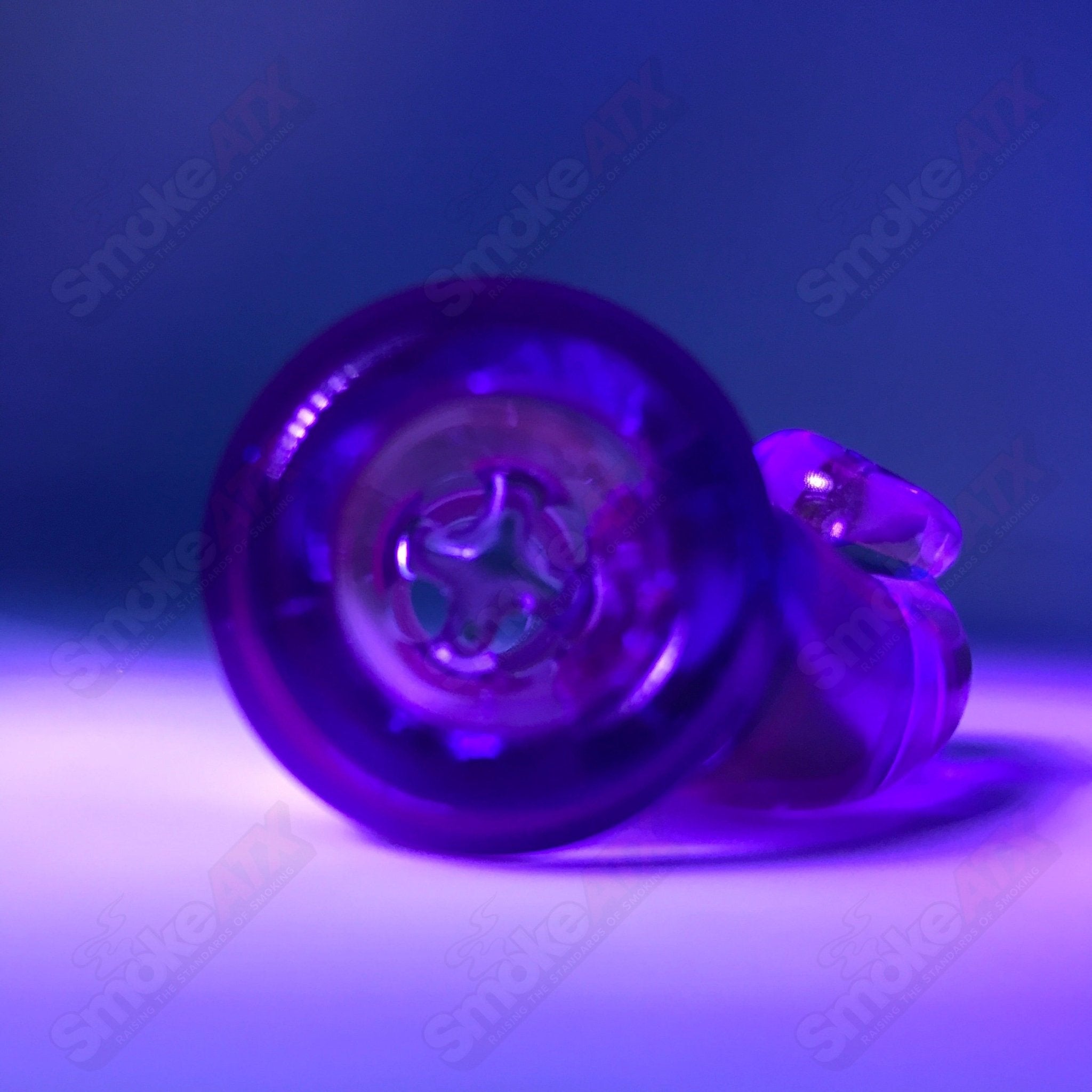 UV CFL Iced Potion Black T Glass 18mm Fully Worked Slide - Smoke ATX