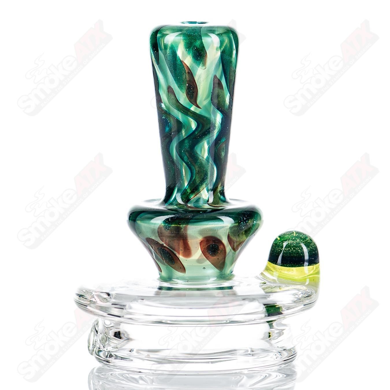 UV Chromium/Electrum Clear Bottom Puffco Dry Top Indo x Geoff Made - Smoke ATX