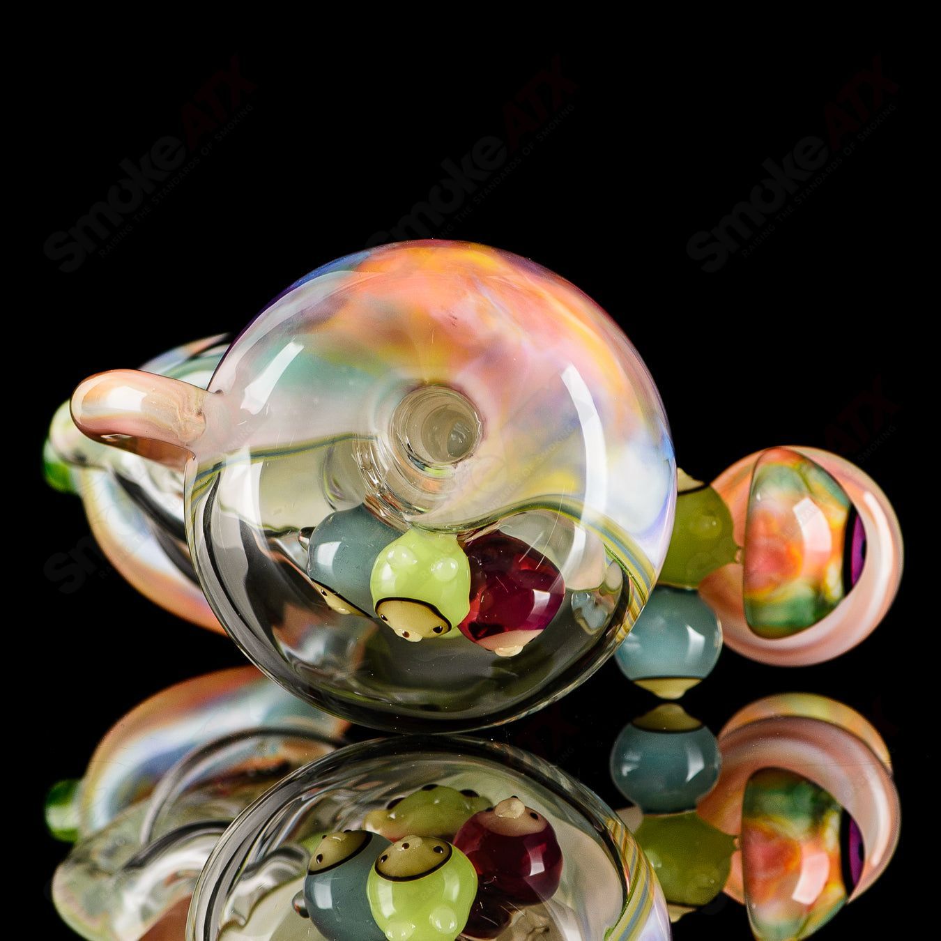 UV Tie Dye Chapie Infinity Bottle Recycler by Earl Jr. x Aquariust Glass - Smoke ATX