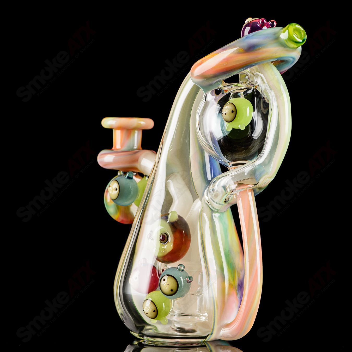 UV Tie Dye Chapie Infinity Bottle Recycler by Earl Jr. x Aquariust Glass - Smoke ATX