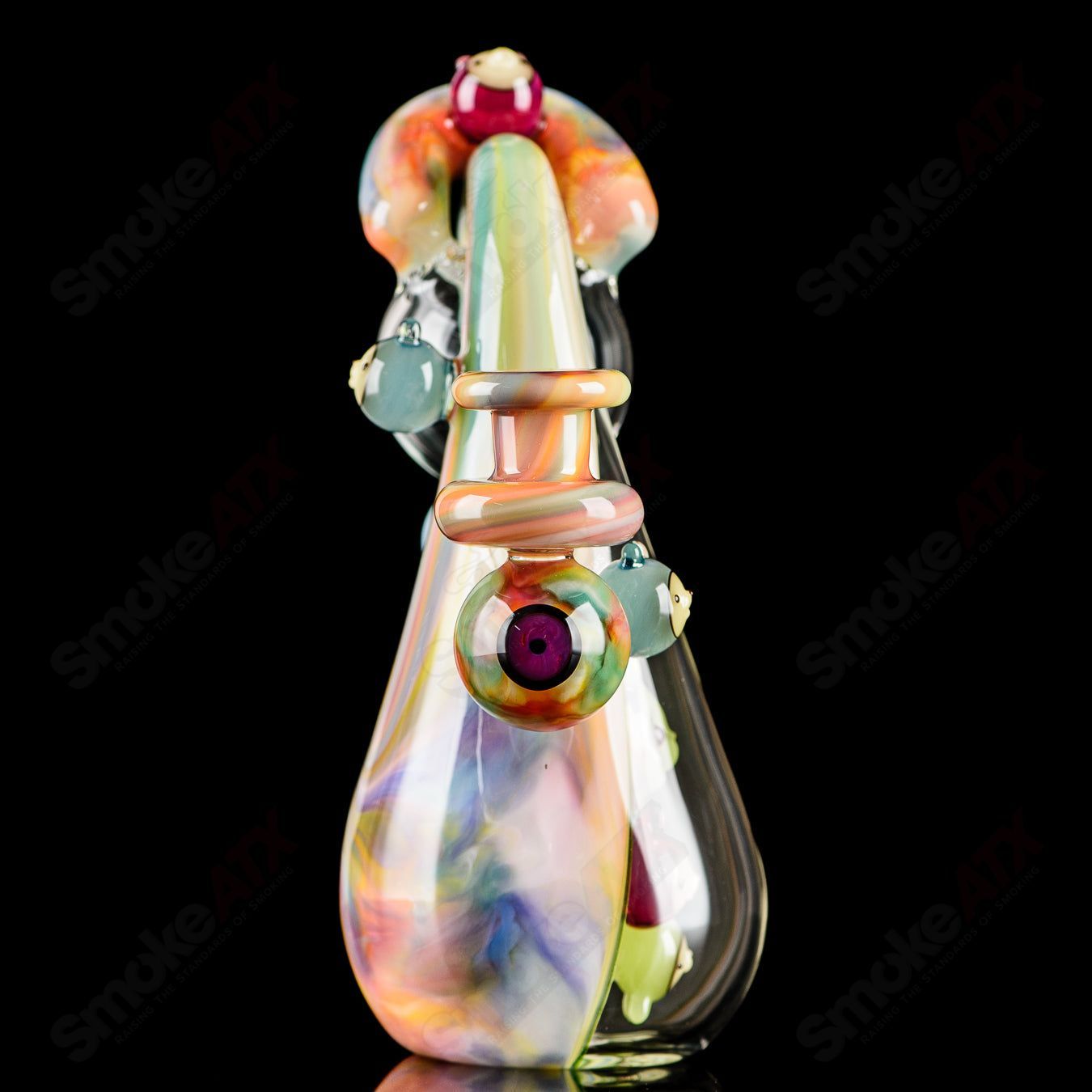 UV Tie Dye Chapie Infinity Bottle Recycler by Earl Jr. x Aquariust Glass - Smoke ATX