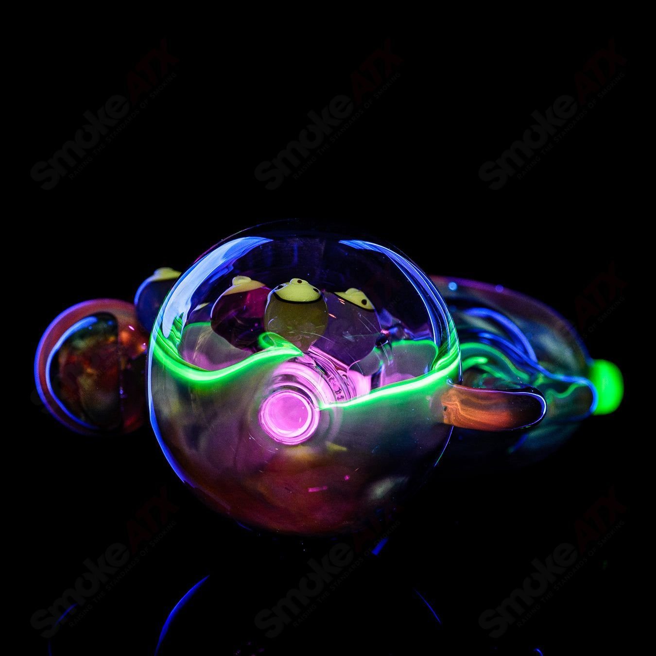 UV Tie Dye Chapie Infinity Bottle Recycler by Earl Jr. x Aquariust Glass - Smoke ATX