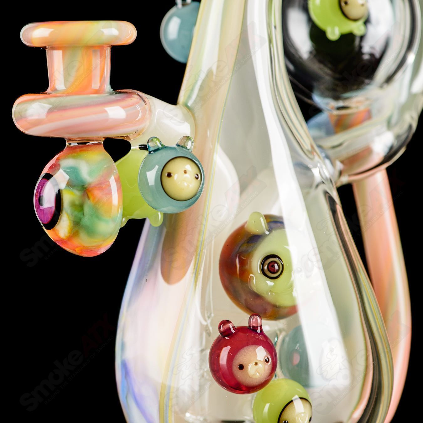 UV Tie Dye Chapie Infinity Bottle Recycler by Earl Jr. x Aquariust Glass - Smoke ATX