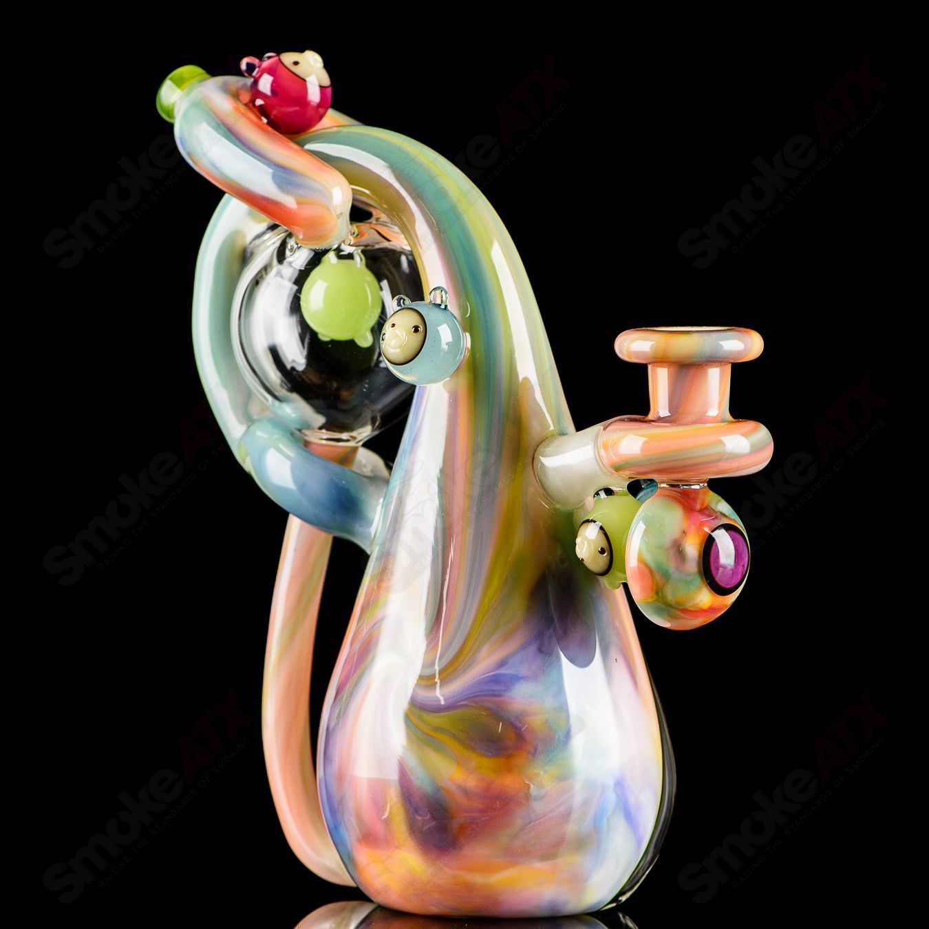UV Tie Dye Chapie Infinity Bottle Recycler by Earl Jr. x Aquariust Glass - Smoke ATX