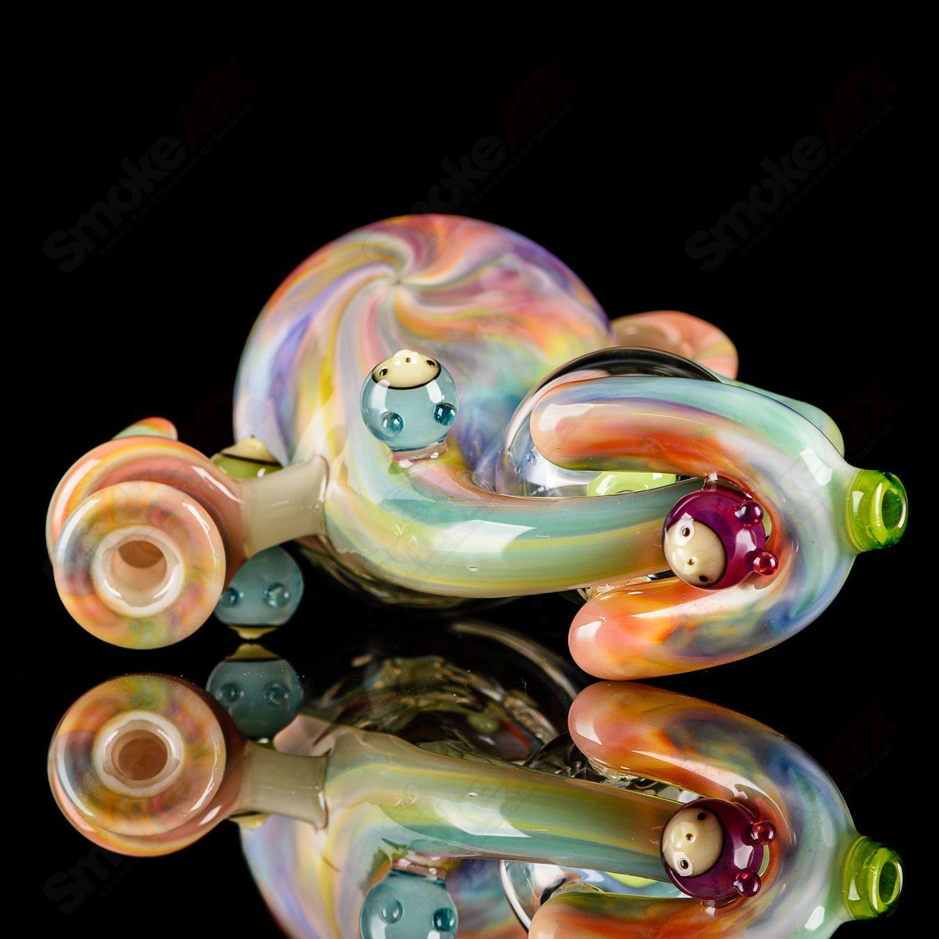 UV Tie Dye Chapie Infinity Bottle Recycler by Earl Jr. x Aquariust Glass - Smoke ATX