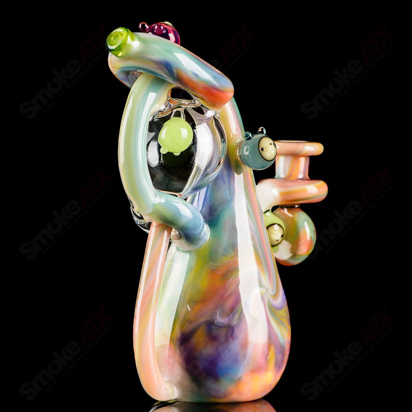 UV Tie Dye Chapie Infinity Bottle Recycler by Earl Jr. x Aquariust Glass - Smoke ATX