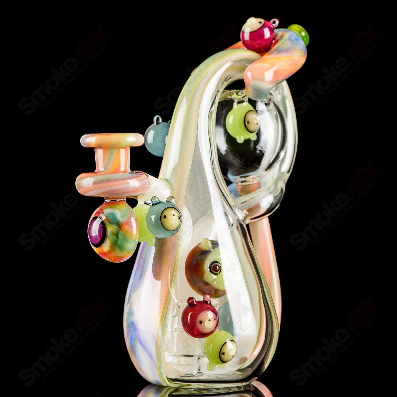 UV Tie Dye Chapie Infinity Bottle Recycler by Earl Jr. x Aquariust Glass - Smoke ATX