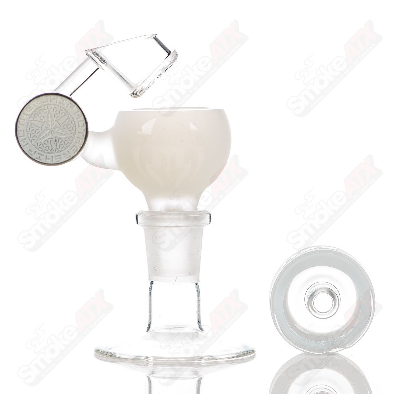 UV White Samurai (Sandblasted Logo) Megapot Set w Swing (Righty) + Carb Cap Mothership - Smoke ATX