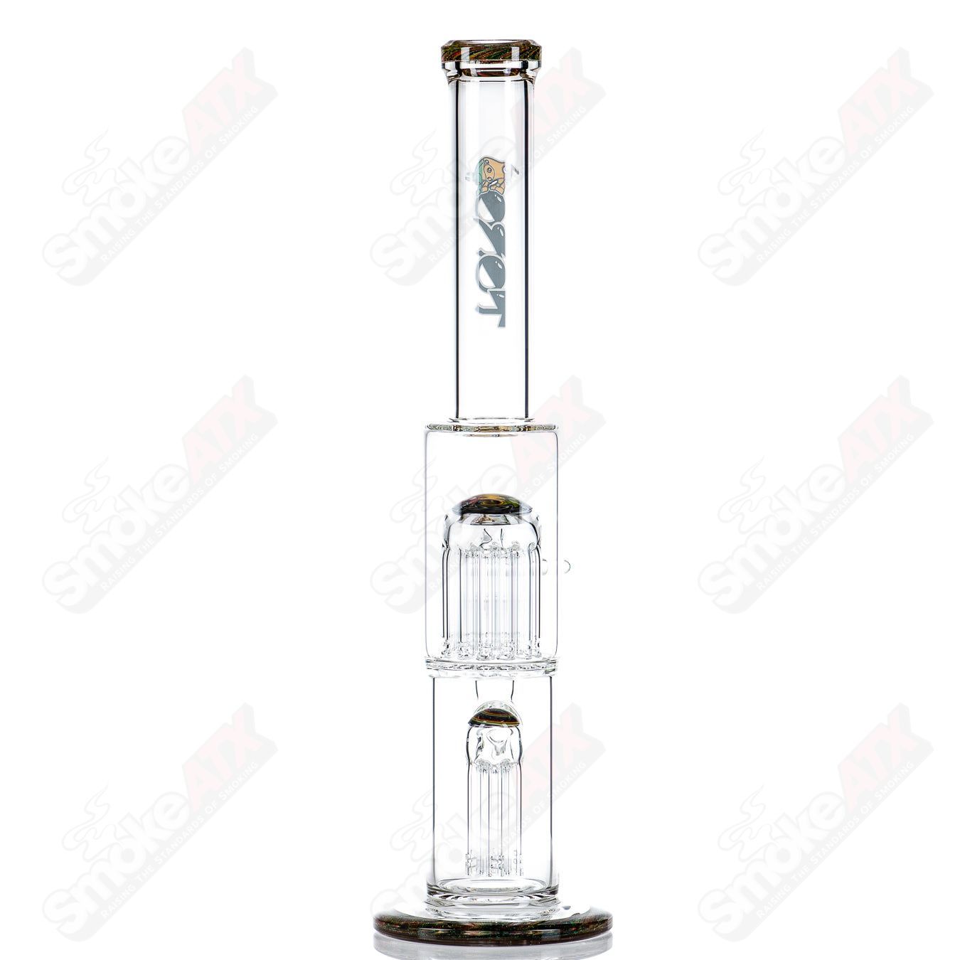 #2 18mm 7/13 Arm Perc w Worked Sections Toro Glass - Smoke ATX