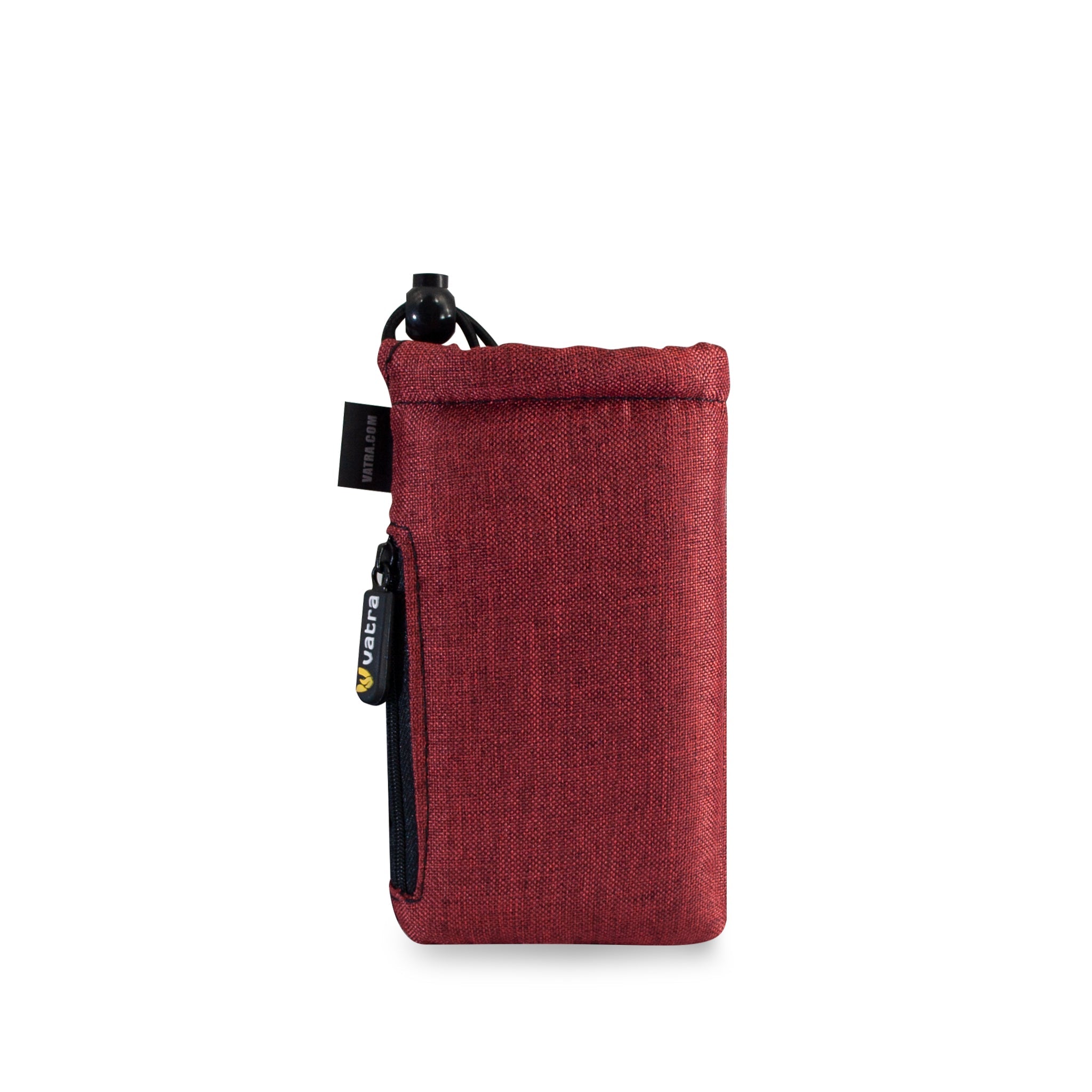 Vatra Bags Woven Burgundy V22 6” Zip Draw Pouch - Smoke ATX