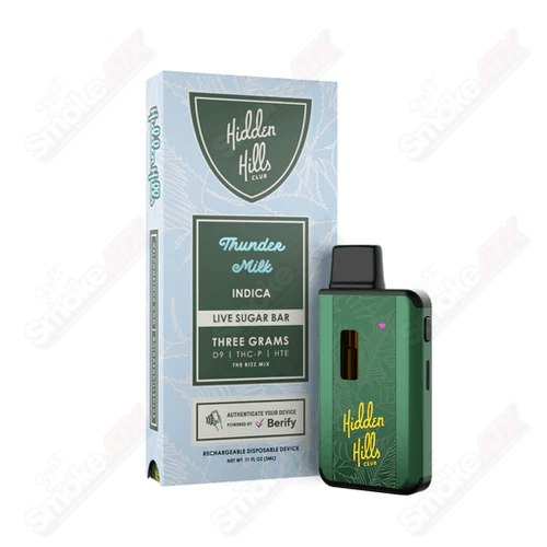 3g Thunder Milk Indica  (D9/THC-P/HTE) Live Sugar Bar Disposable Hidden Hills Club - Smoke ATX 
