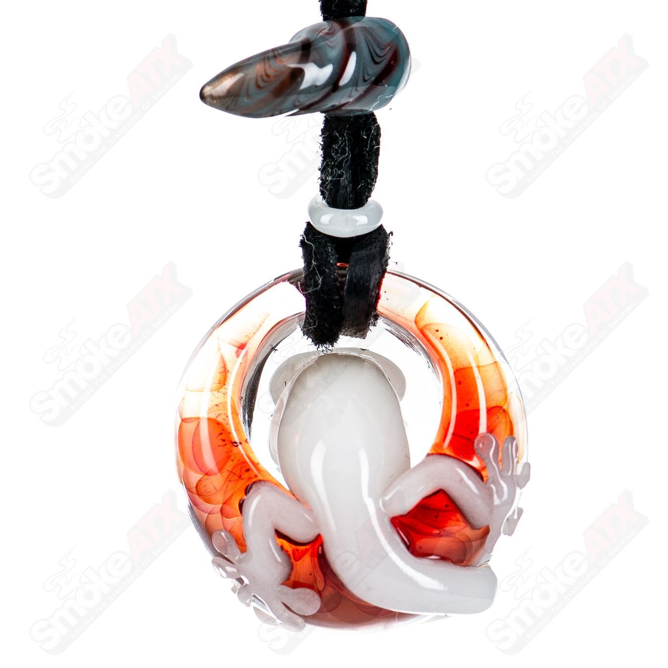 #1 Tier 4 Gecko Pendant by Kengtaro Glass - Smoke ATX 