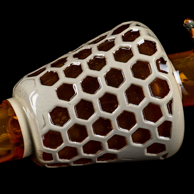 Sitting Honeycomb Dry Pipe Joe P Glass - Smoke ATX