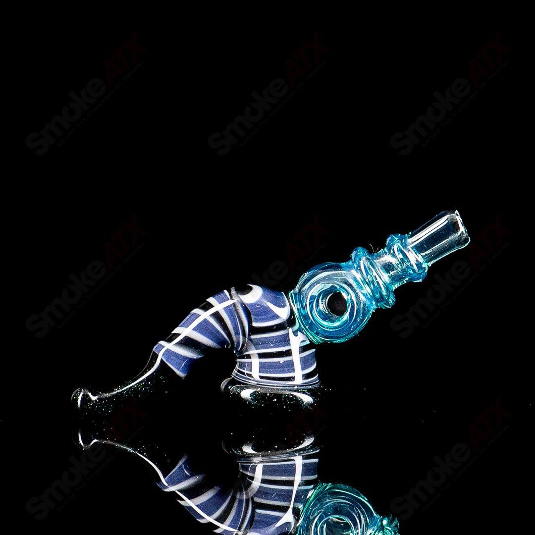 JMass 3DXL Sherlock Toggle glass pipe with JMass x Chunk Collab design, featuring clear glass and intricate details.