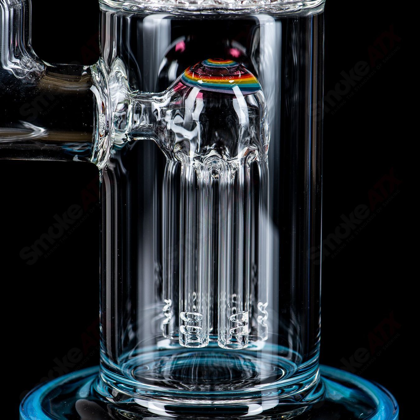 #1 18mm 7/13 Arm Perc w Worked Sections Toro Glass - Smoke ATX