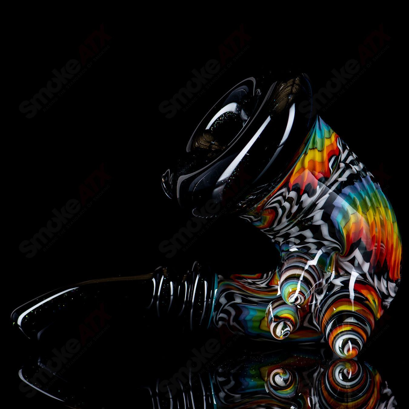 3D Spiral Wrap n' Rake Sherlock Collab by Shawna Benson (THG) x JMass Glass - Smoke ATX