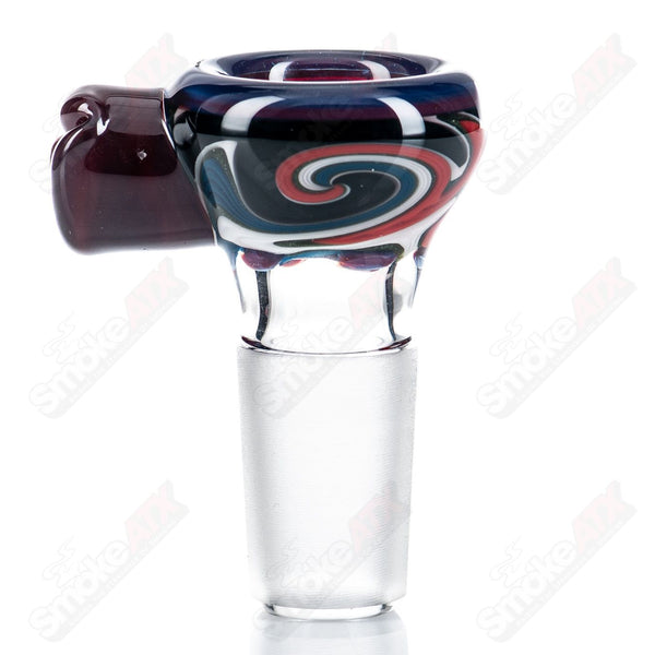 #7 18mm Full Accent Linework  Slide Black T Glass - Smoke ATX 