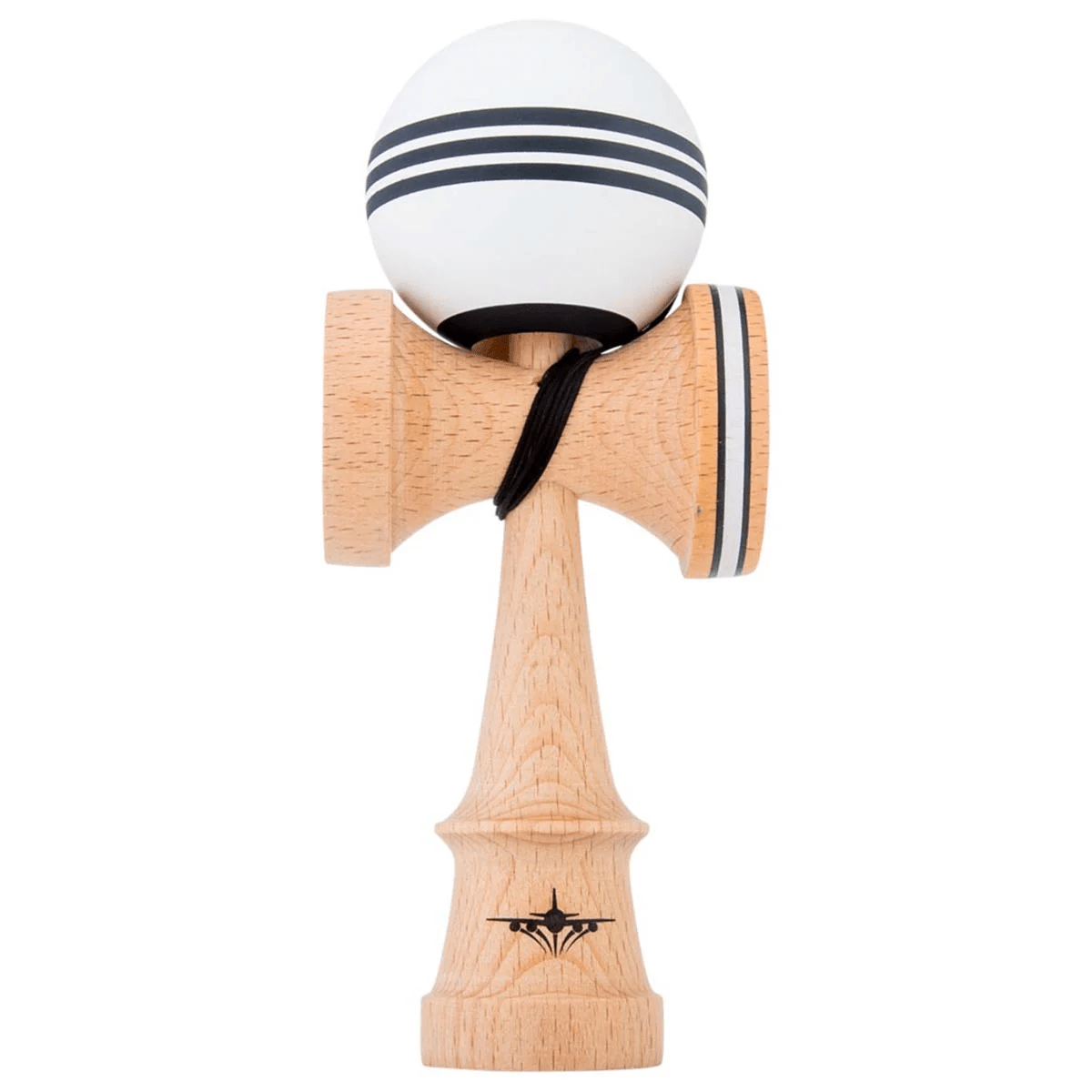 White&Black Jet Shape Triple Stripe Kendama - Smoke ATX