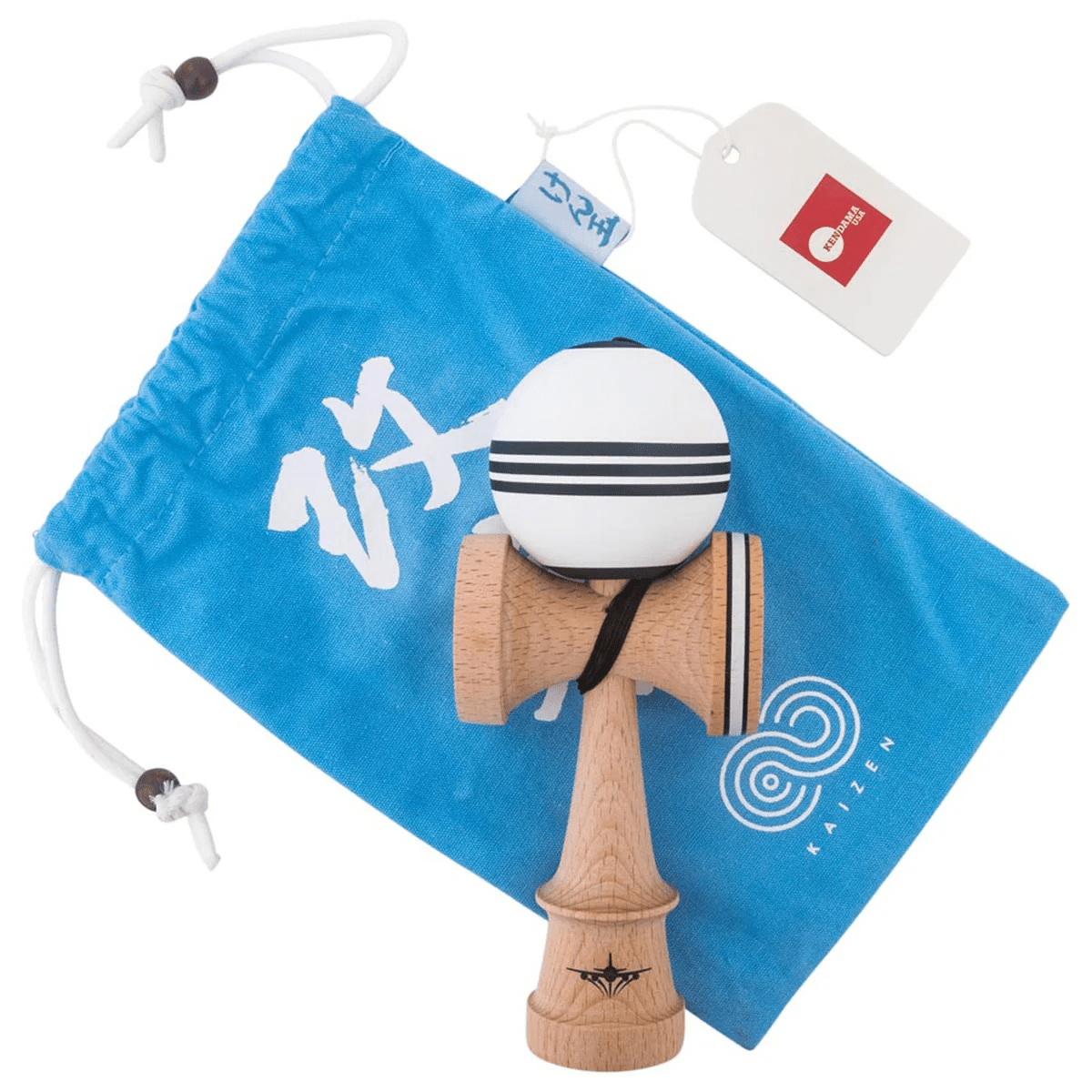 White&Black Jet Shape Triple Stripe Kendama - Smoke ATX
