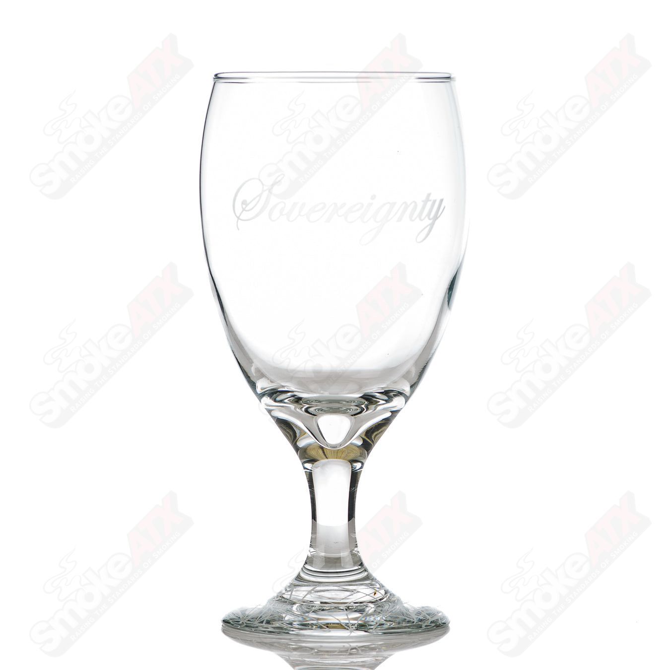 Wine Goblet w Tessellated Pattern Foot Sovereignty - Smoke ATX