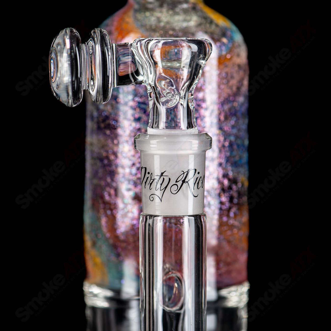 13" Dichro Rainbow Apolocoline Straight Tube w/14m Bowl x Dirty Rico Glass