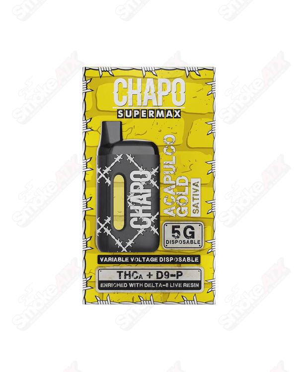 5000mg Acapulco Gold Sativa Disposable THCA / D9-P / D8 Supermax Chapo Extrax - Smoke ATX 