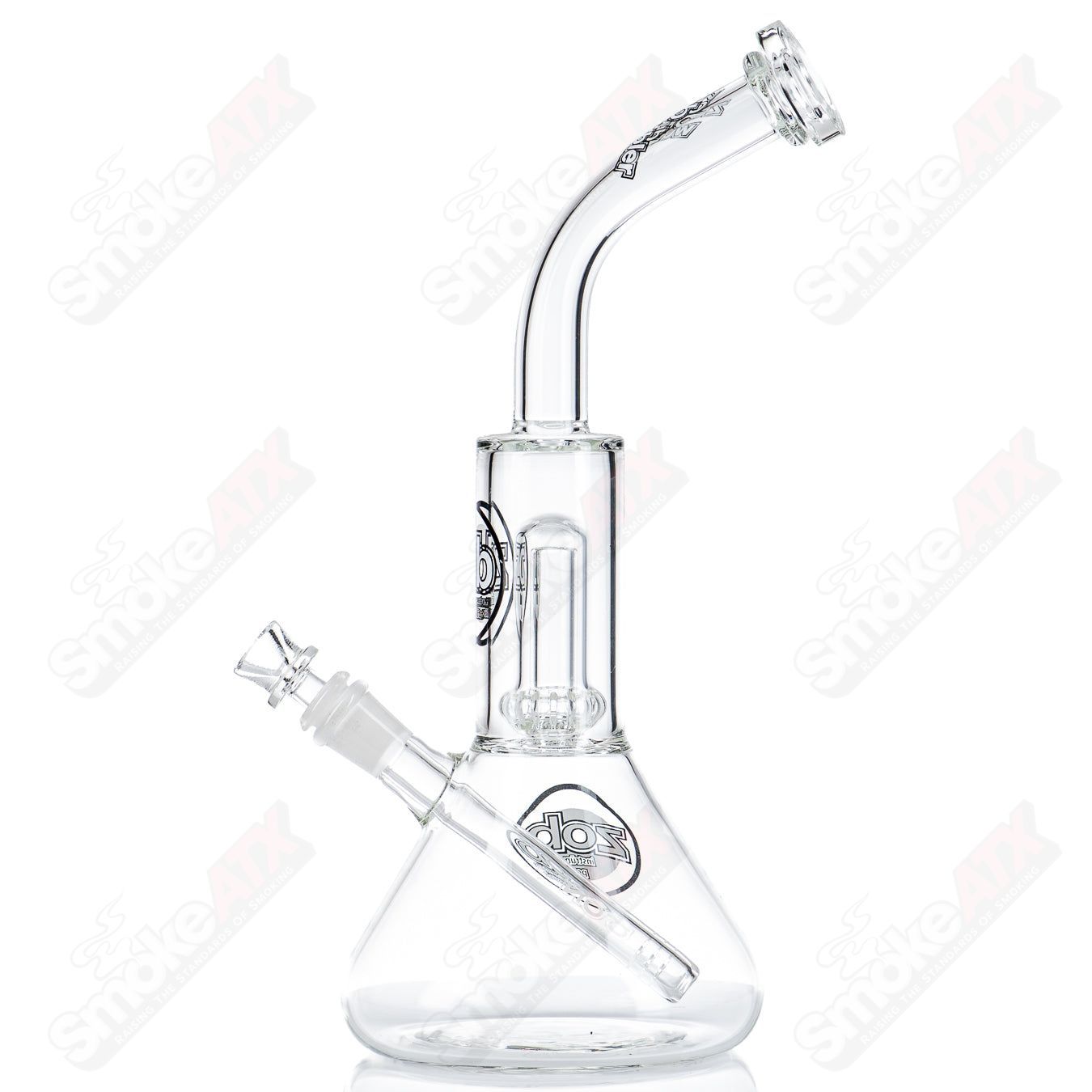 Wubbler UFO Beaker Bent Neck (Black/White) ZOB - Smoke ATX