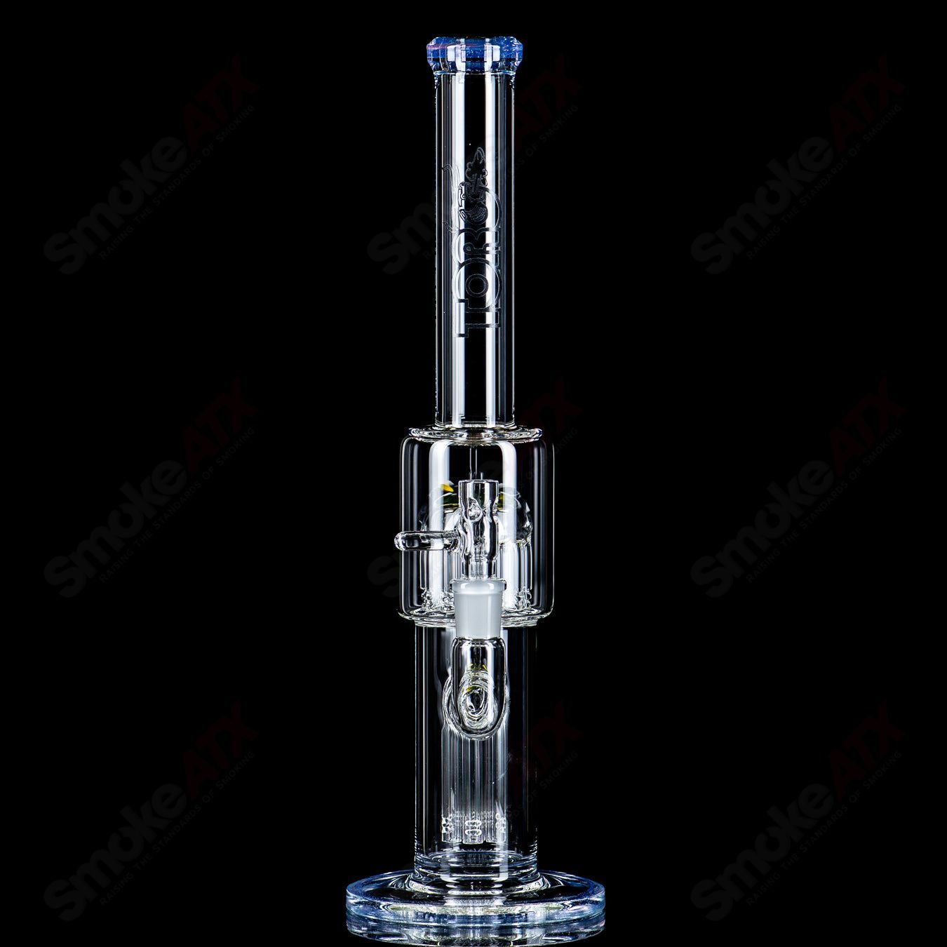 #1 14mm Mini 7/13 Arm Perc w Color Cap Toro Glass - Smoke ATX