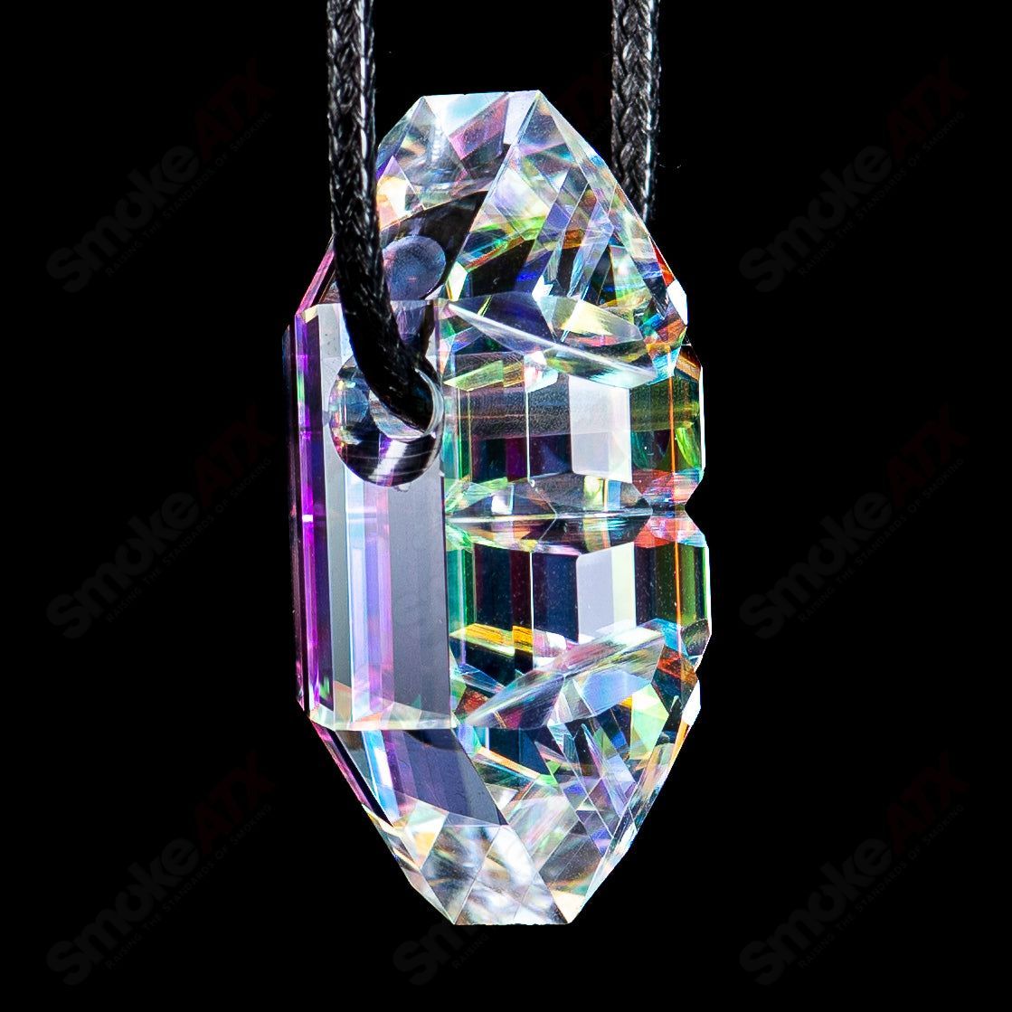#2 Clear Double Sided Faceted Pendant by Fatal Facets - Smoke ATX