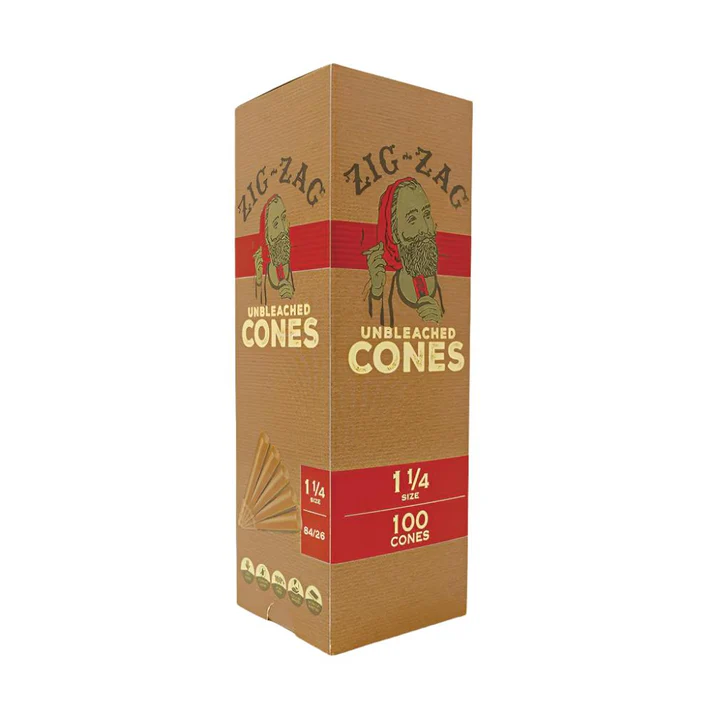 100pk 1 1/4 Unbleached Cones Zig Zag