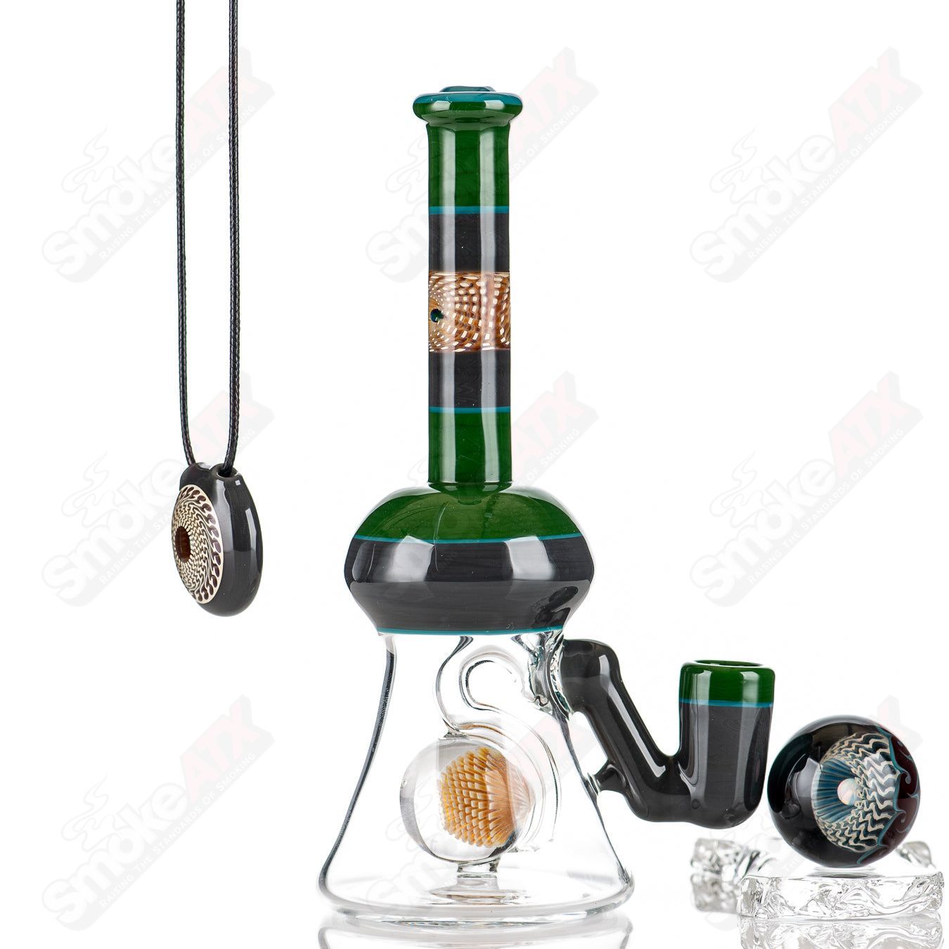 Tube + Pendant Marble Set Yunk Glass - Smoke ATX