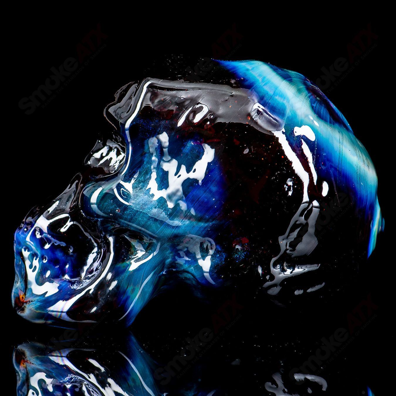 Fumed  Skull Dry Pipe by Team Snodgrass - Smoke ATX 