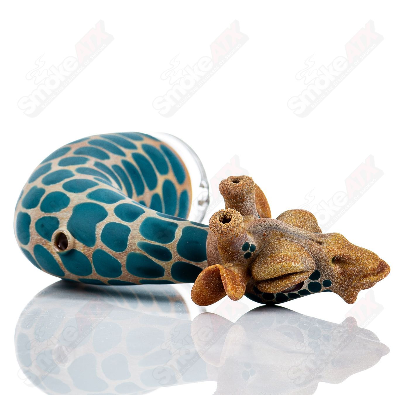 Bent Neck Giraffe Puffco Top by Robertson Glass - Smoke ATX 