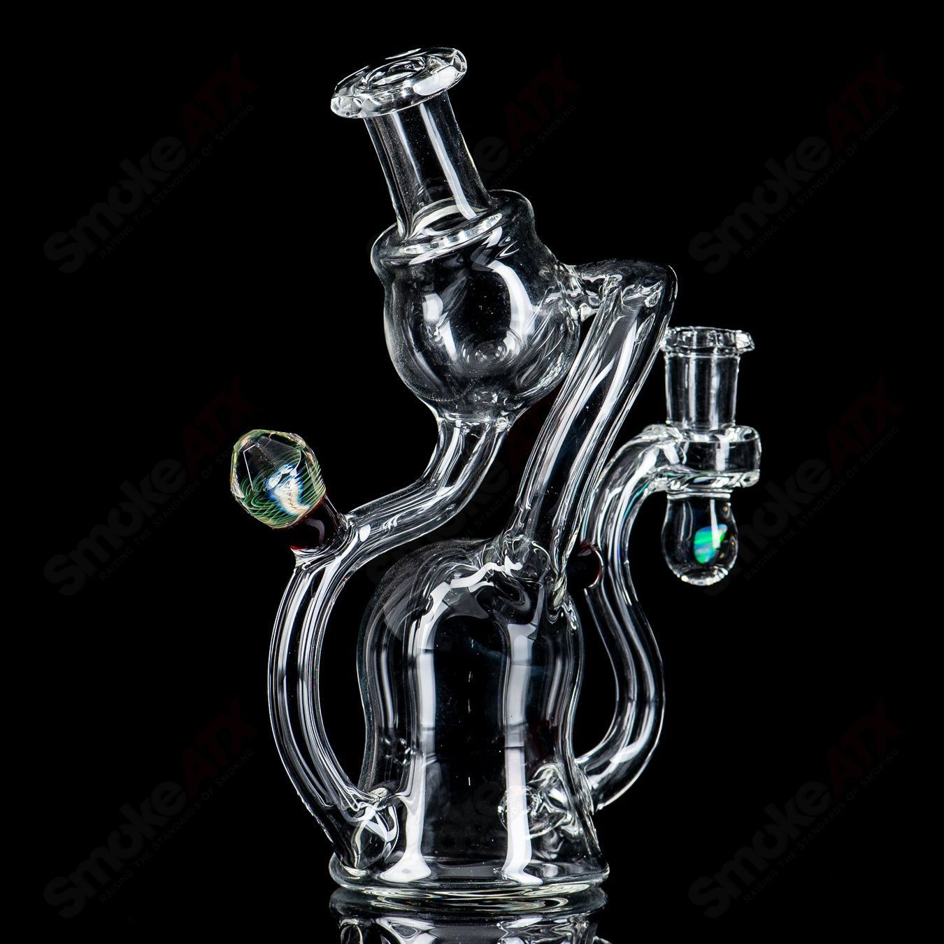 #2 NJR Faceted Spinner Recycler w/ Opal - Smoke ATX 