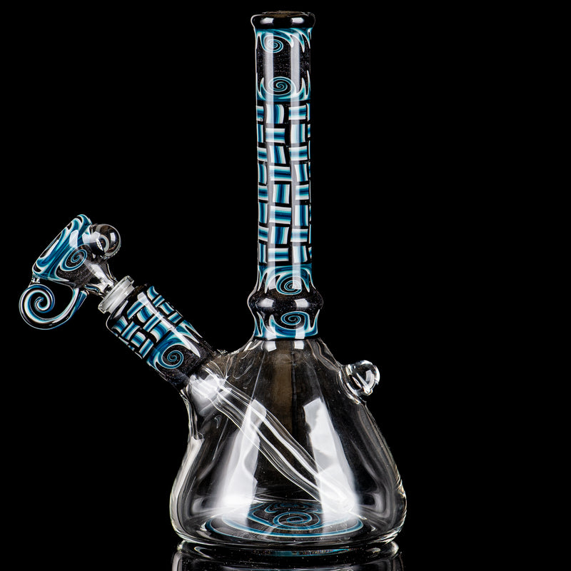 Blue Patchwork Mini Beaker Set by Dale Sommers Glass - Smoke ATX