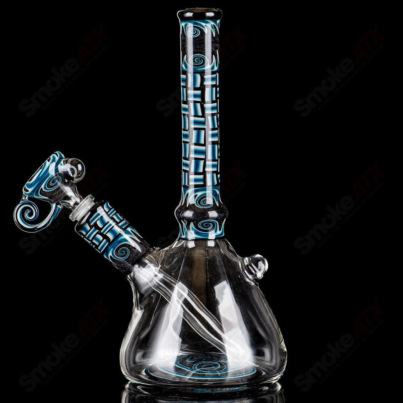 Blue Patchwork Mini Beaker Set by Dale Sommers Glass - Smoke ATX