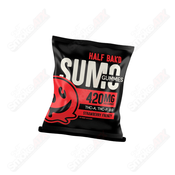 2pk 420mg Strawberry Frenzy SUMO Gummies (THC-A/THC-P/D8) Half Bak'd