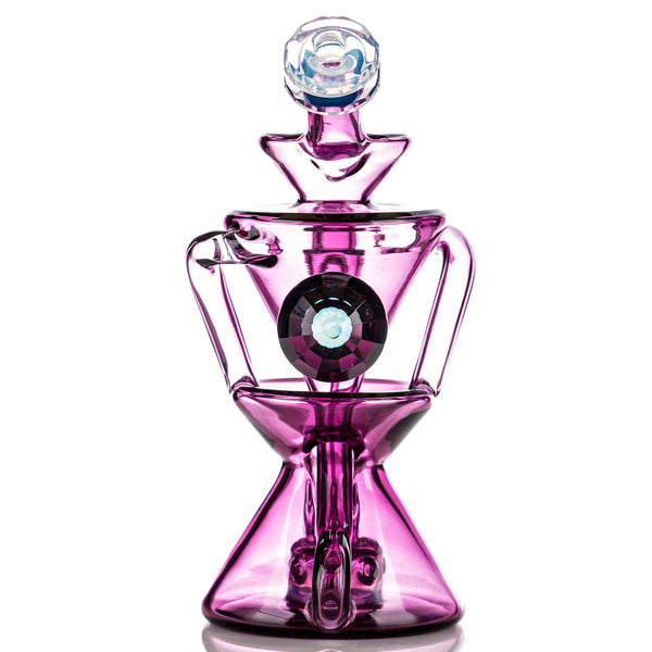 #2 Faceted Two & Through Full-Size Recycler w/ Opal by Captn Chronic - Smoke ATX