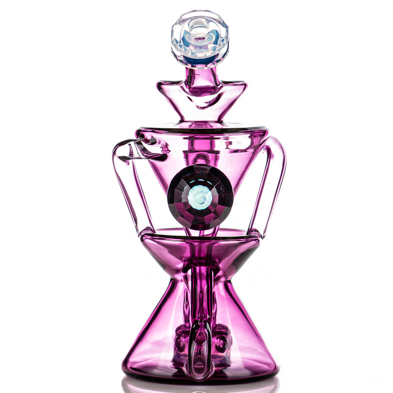 #2 Faceted Two & Through Full-Size Recycler w/ Opal by Captn Chronic