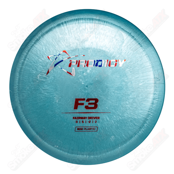 170-176g Blue F3 Fairway Driver Disc (Ring of Stars) - 500 Plastic Prodigy Disc - Smoke ATX 