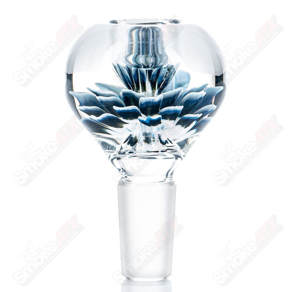 #1 14mm Flower Marble Bowl by Swan Glass - Smoke ATX